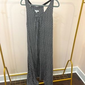 ANNE KLEIN WOMENS LARGE HALTER SWING DRESS MIDI BKACK AND WHITE